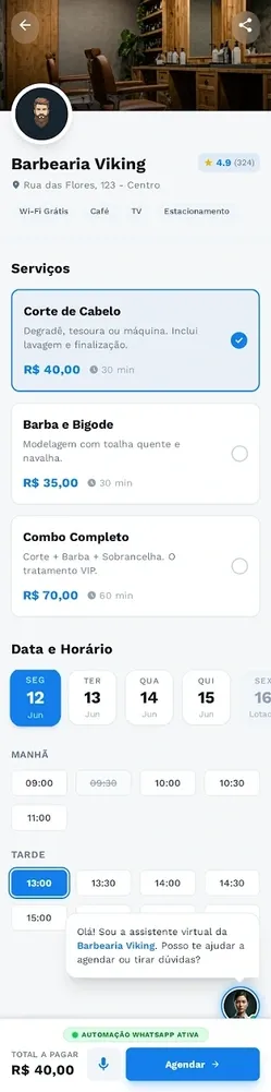 Sua página de agendamento personalizada - Agenda Tudo